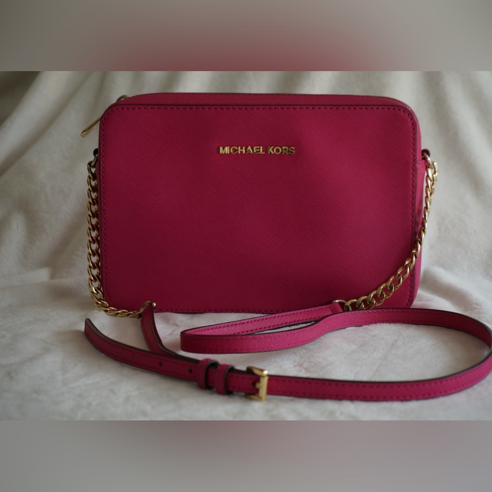 Michael Kors Fuchsia Crossbody Bag with Adj Strap